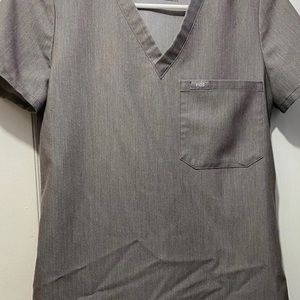 Figs graphite XS scrub top only